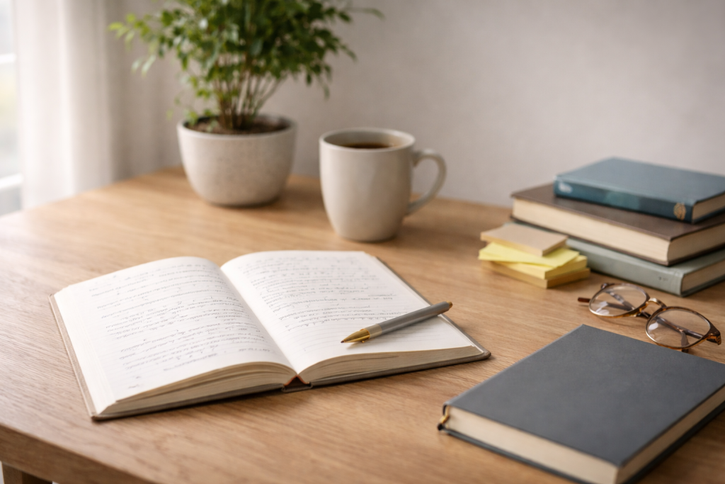 Espacio de trabajo sereno y organizado